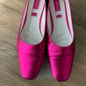 Fuschia metallic flats, Franco Sarto, size 8